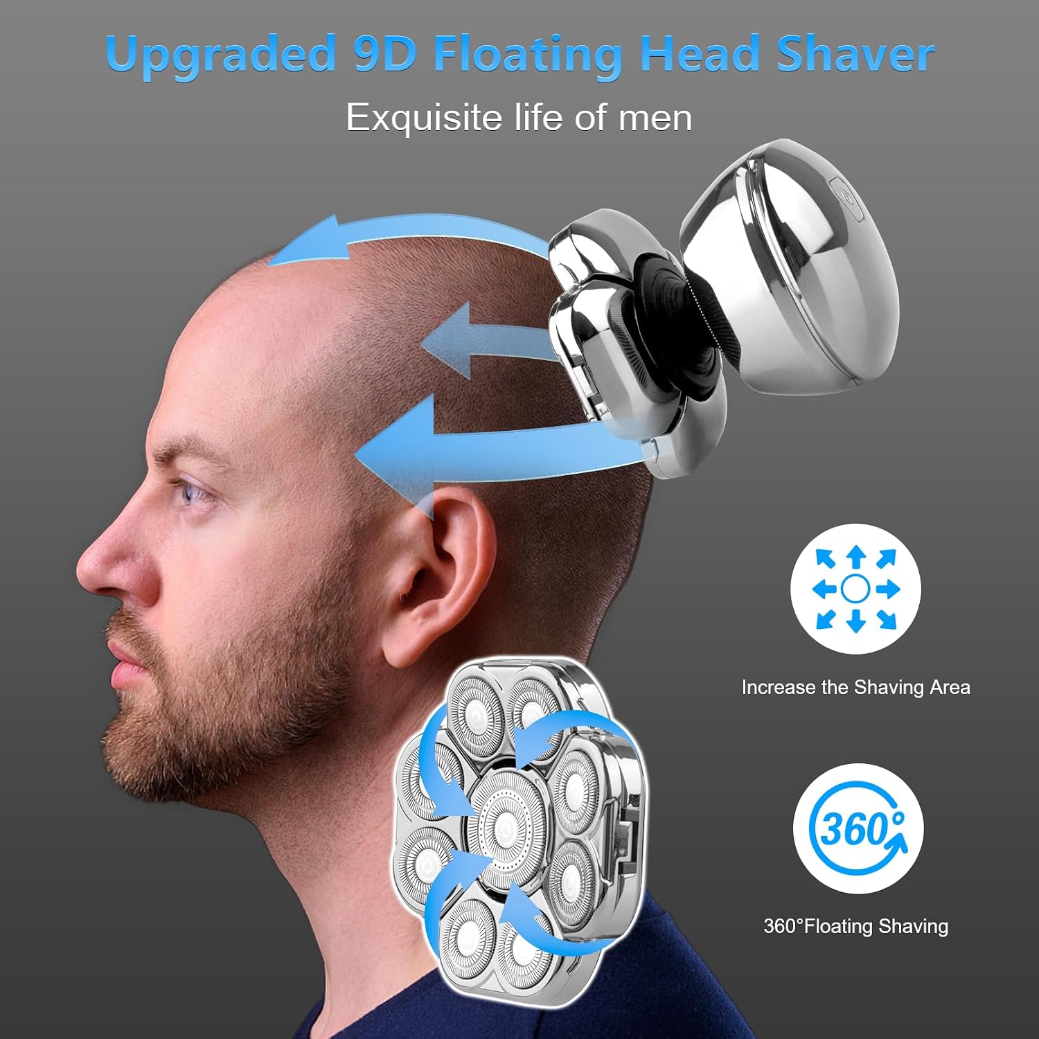 9D Head Shaver for Bald Men