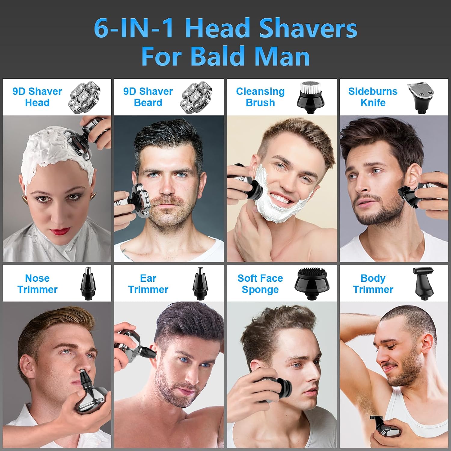 9D Head Shaver for Bald Men